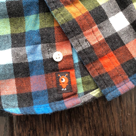 Gymboree Set- Flannel Button Down Shirt And and Embroidered Monster Jeans 3-6M - Picture 4 of 6